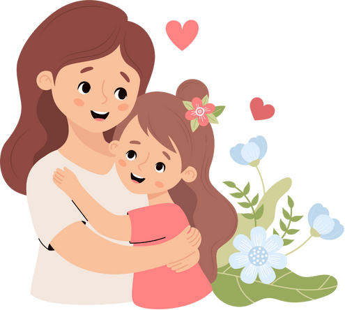 Mother and child illustration
